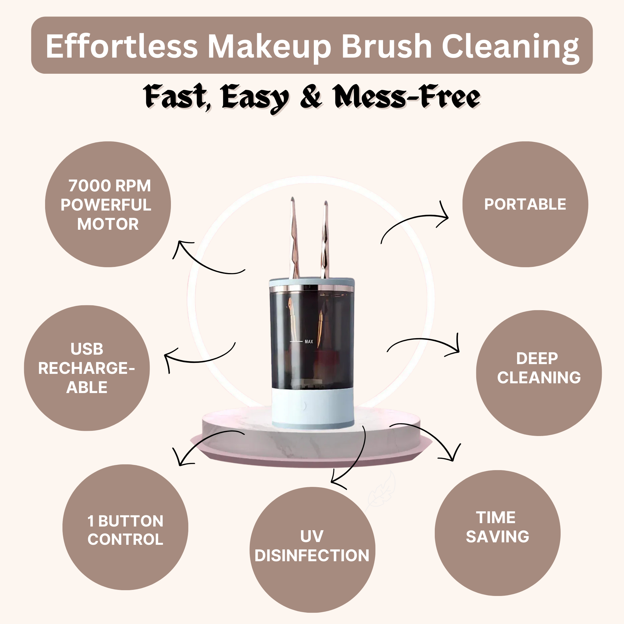GlowSpin Makeup Brush Cleaner
